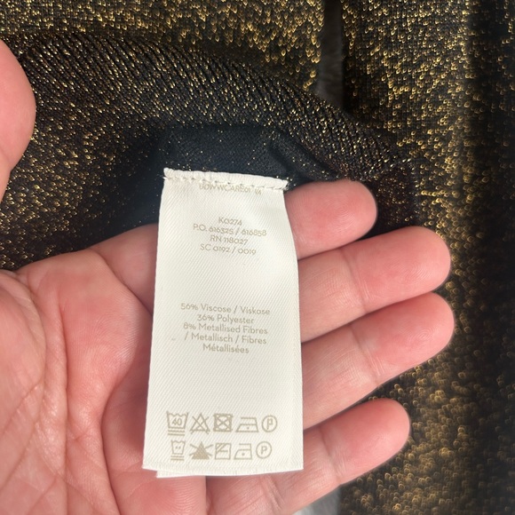 Like New Boden Long Sleeve Button Down Gold Metallic Glitter Cardigan Size 4 - Picture 9 of 16